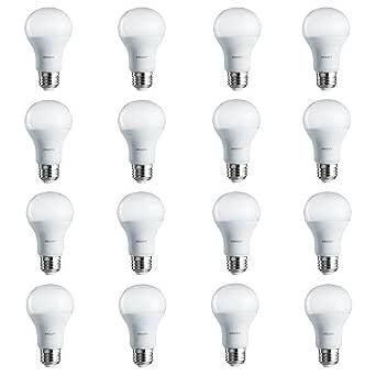 Philips LED Non-Dimmable A19 Frosted Light Bulb: 800-Lumen, 5000-Kelvin, 8.5-Watt (60-Watt Equivalent), E26 Base, Daylight, 16-Pack