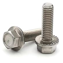 Hex Flange Serrated Cap Bolt Screws 18-8 Stainless Steel - 12-24 x 1/2 - Qty 25