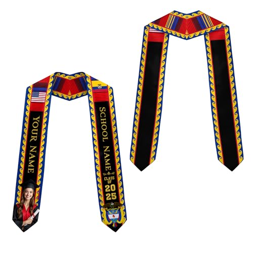 MonkeyVan Personalized Colombia Graduation Sash 2025, Custom Colombian Graduation Stole, Colombia Flag Stole for Class of 2025 Colombia5