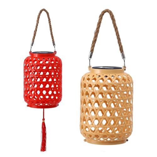 Senermter Linternas solares, linternas colgantes para jardín al aire libre,Lámparas solares decorativas para jardín | Lámparas de camping impermeables LED vintage para patio, porche, , cerca