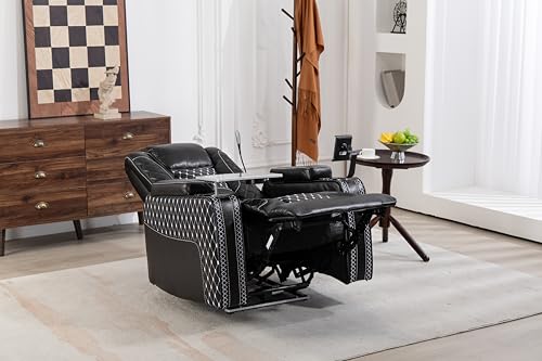 Sillón reclinable piel sintética negro miniatura 3
