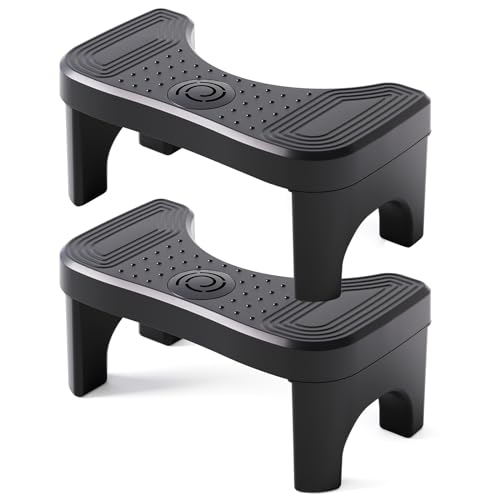 Recximi 2 Pack Black Squatting Toilet Stool, Potty Stool