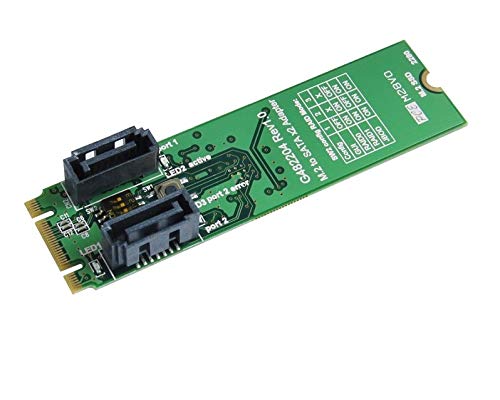 M.2 B+M Notch to SATA 7 Pin x2 Raid Card