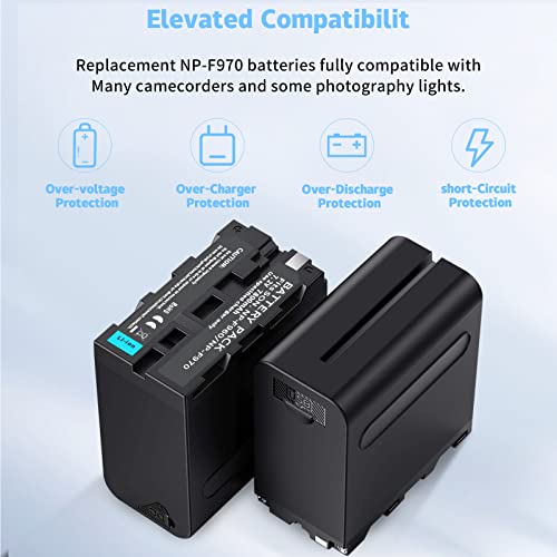 Binval 4 Pack Np-F970 Batteries And 4-Channel Charger Compatible With Sony Np F970, F960, F950, F930, F770, F750, F570, F550, F530, F330 And Sony Handycams, Field Monitor, Video Light #TOP2