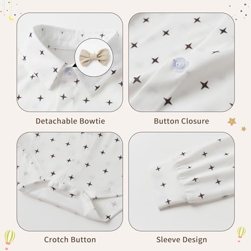 Image of Volunboy Toddler Suit Boys Formal Wedding Guest Dress Outfit | graduation dress clothes, gentleman ring bearer bowtie outfit, back-to-school pants set, birthday photoshoot dressy outfit