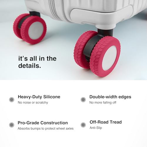 INUSO 2025 Upgraded Anti-Fall Luggage Wheel Covers, 8-Pack – Dustproof, Scratch-Resistant & Noise-Reducing Suitcase Wheel Protectors for Travel (Grey-Wearable)2