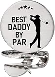 Advivio Best Daddy by Par - Funny Golf Ball Marker with Magnetic Hat Clip, Stainless Steel Golf Mark