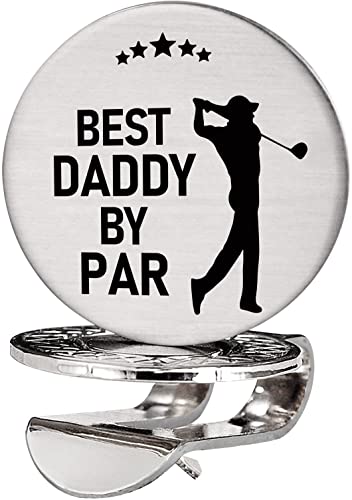 Advivio Best Daddy By Par - Funny Golf Ball Marker With Magnetic Hat Clip, Stainless Steel Golf Marker Accessories Best Father Gifts For Dad, Father, Daddy, Golfer, Golf Lovers #TOP4