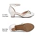 DREAM PAIRS Girls Dress Shoes Closed Toe Low Heels Ankle Strap Pumps for Toddler Little Big Kid Flower Party Wedding Princess,Size 4 Big Kid,White,SDFL2318K