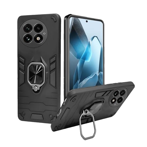 Image of A rtistque Armor Bumper Back Case Cover for OnePlus 13 | Stylish Ring Holder & Inbuilt Stand | Shockproof TPU Protective Design | 360 Degree Back Cover - Black