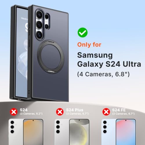 Imuruktek 360° Ring Stand for Samsung Galaxy S24 Ultra Case Magnetic Black by Imuruktek - Used condition - Image 2