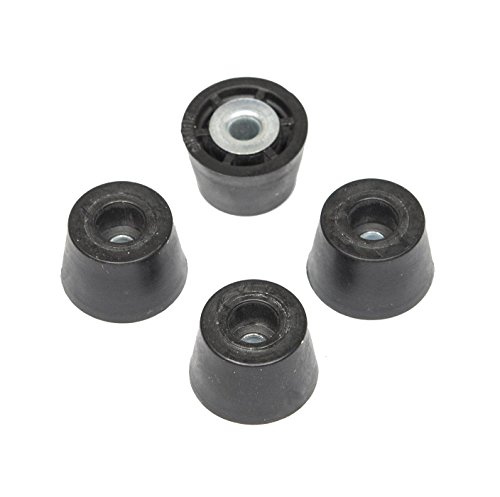 4 Super Small Extra Tall Round Rubber Feet Bumpers - .370 H X .553 D - Made in USA