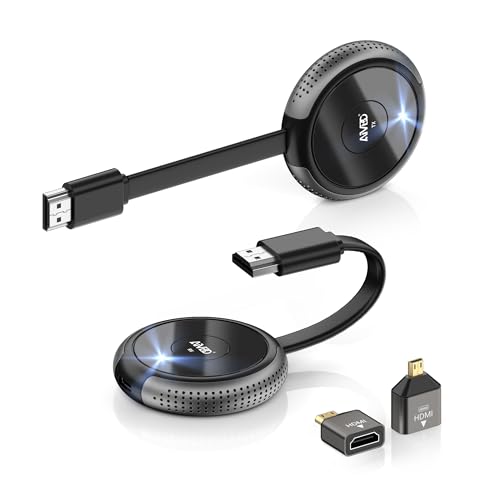 HDMI Inalámbrico 4K/5.8G, Transmisor y Receptor Inalámbrico HDMI, Wireless Transmitter Receiver 165FT/50M, Transmisión de Laptop/TV Box/Cámara/Bluuray/PS5/PC a HDTV/Proyector/Monitor