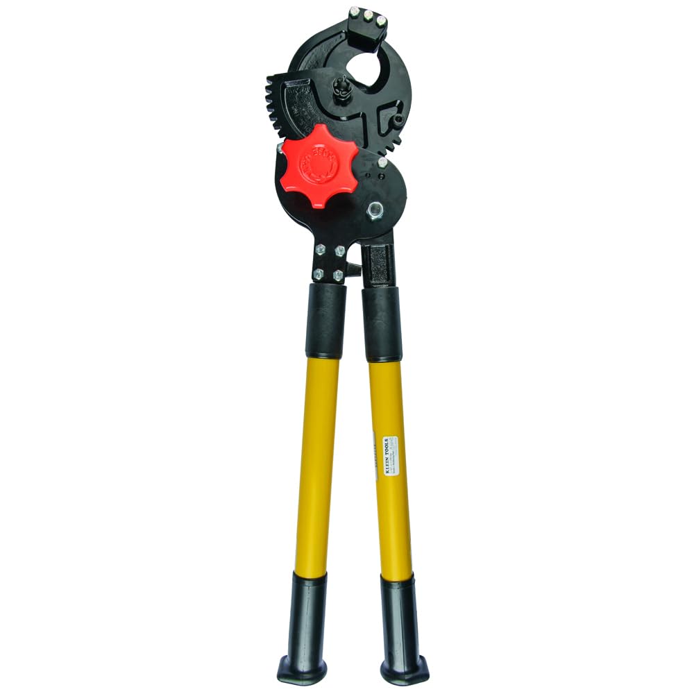 Klein Tools 63700 Heavy Duty Forged Ratcheting Cutter, Heat Treated with 24-Inch Handles and Shear-Type Blades