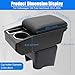 YJYWZH Car Console Armrest for Volkswagen VW Polo Hatchback 2012-2016 Auto Accessories Armrests Center Storage Box Double Layer Space with Cup Holder, Black Stitching
