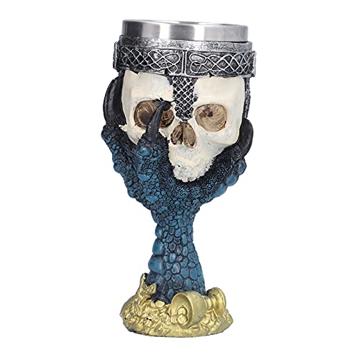 Cabeza De Calavera Con Garra Golbet, Taza Para Beber, Acero Inoxidable, Cáliz De Esqueleto Medieval Para Bar, Fiesta En Casa, Copa De Whisky De Vino Con Calavera Blanca, Garra De Dragón, Copa Para Beb