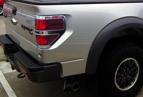 2 Pieces Chrome ABS Tail Light Bezel Trim Cover Compatible with 2009-2014 Ford F-150 Truck, 2010 2011 2012 2013