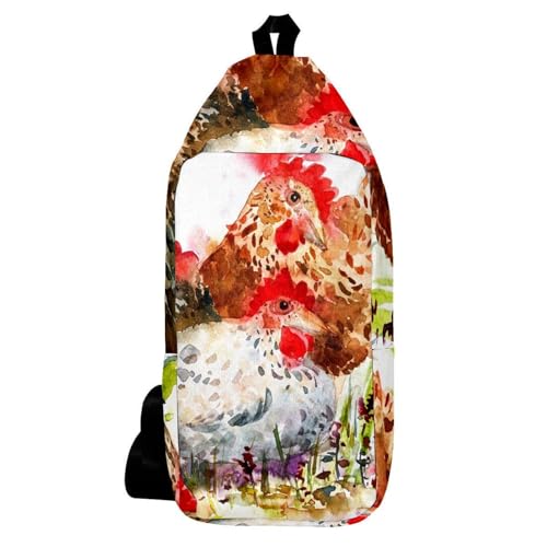 Sac à dos de voyage trois poules évoquant les souvenirs de la campagne
