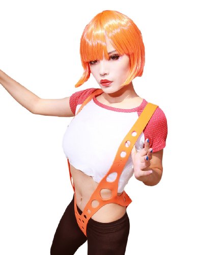 Xcoser The 5th Fifth Element Leeloo Suspender Flexiable Size in Orange Christmas Party Props 2014