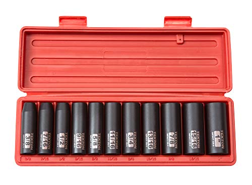 TEKTON 1/2 Inch Drive Deep 6-Point Impact Socket Set, 11-Piece (3/8-1 in.) | 4865