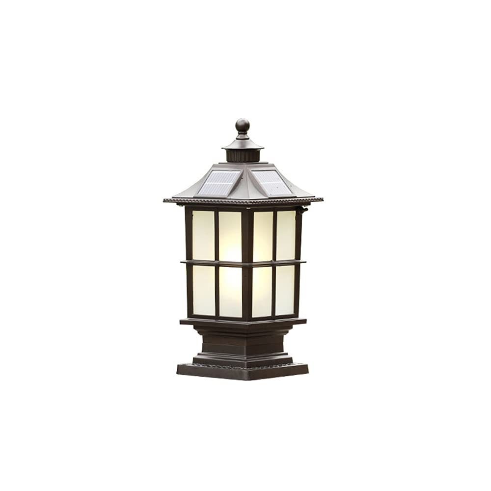 Oświetlenie Zewnętrzne, Zewnętrzne Oświetlenie Solarne, Słup Aluminiowy, Szklany, Czarny, Korpus Oświetleniowy Led, Ogrodzenie Ogrodowe, Dwa Tryby Świecenia, Ciepły