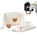 Bärenprint Windeltasche Mit Taschenriemen - Wickeltasche Organizer Mit Teddy-Muster, Multifunktionale Wet Bag mit Tissuebox Organizer und Bärenförmige Brosche, Praktische Baby Paket Für Reisen