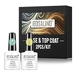 ROSALIND Base y Top Coat Semipermentes, Esmaltes Semipermanentes de Uñas en Gel UV LED Gel Soak Off 10ML