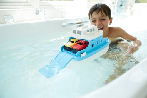 Green Toys FRBA-1038 Ferry Boat With Mini Cars Bathtub Toy thumb #4