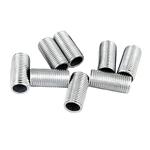 Image of Lamp Pipe Nipple Kit, Including M10 40 mm /1.6 inch Length Nipples and M10 Nut Thickness 3mm / 0.12 inch, Zinc-Plated, 10 Pack