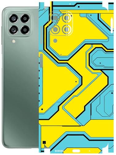 Image of AtOdds - Full Body Back Screen Guard Protector Film - Lamination Wrap Skin Sticker Compatible with Samsung Galaxy M53 (5G) | Scratchproof Matte Finish (YellowLane)