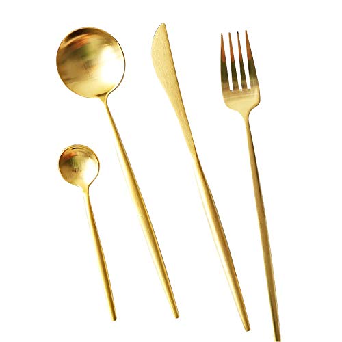 Vaisselle en acier inoxydable doré pour vos repas de fête et dîners