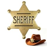 Sheriff Badge,Western Police Badges Cowboy Cop Star Pins for Men,Women,Halloween Cosplay,Carnival Prize,Party Favors,Themed Party Decoration,2.6inch