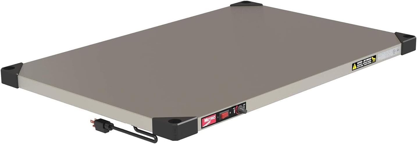 Metro HS1824 Super Erecta Hot Stainless Steel Heated Shelf - Use as Countertop Food Warmer or Customizable Shelving Unit - 120V, 200W, 18" x 24" - NSF and UL Listed