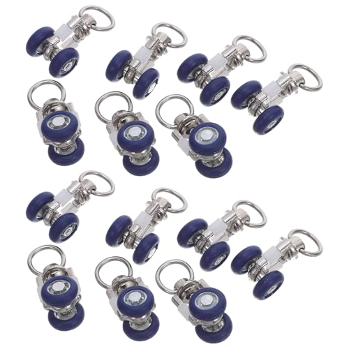 jojofuny Rodamientos de Acero Inoxidable y Plástico, 20 Unidades, Rodillos de Doble Rueda para Cortinas y Toldos, Accesorios para Rieles Soporte para Telas Pesadas