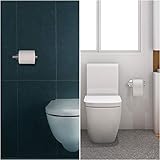 2 Pcs Toilet Paper Roll Holders, Self Adhesive 3M Toilet Kitchen Roll Holder Hanger, Wall Mounted No Drilling Toilet Tissue Paper Holder Rack with 3M Sticker for Kitchen, Bathroom, Silver - Image 6