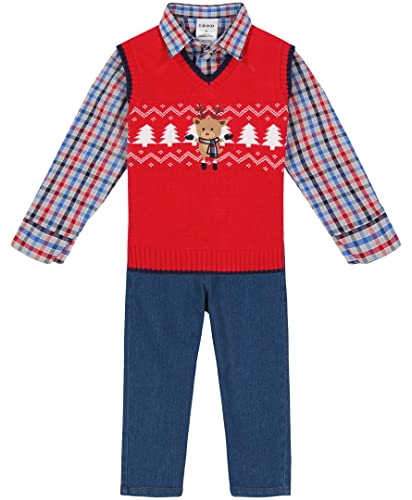 Image of IZOD Boys' 3-piece Holiday Sweater Vest, Dress Shirt, and Pants Set