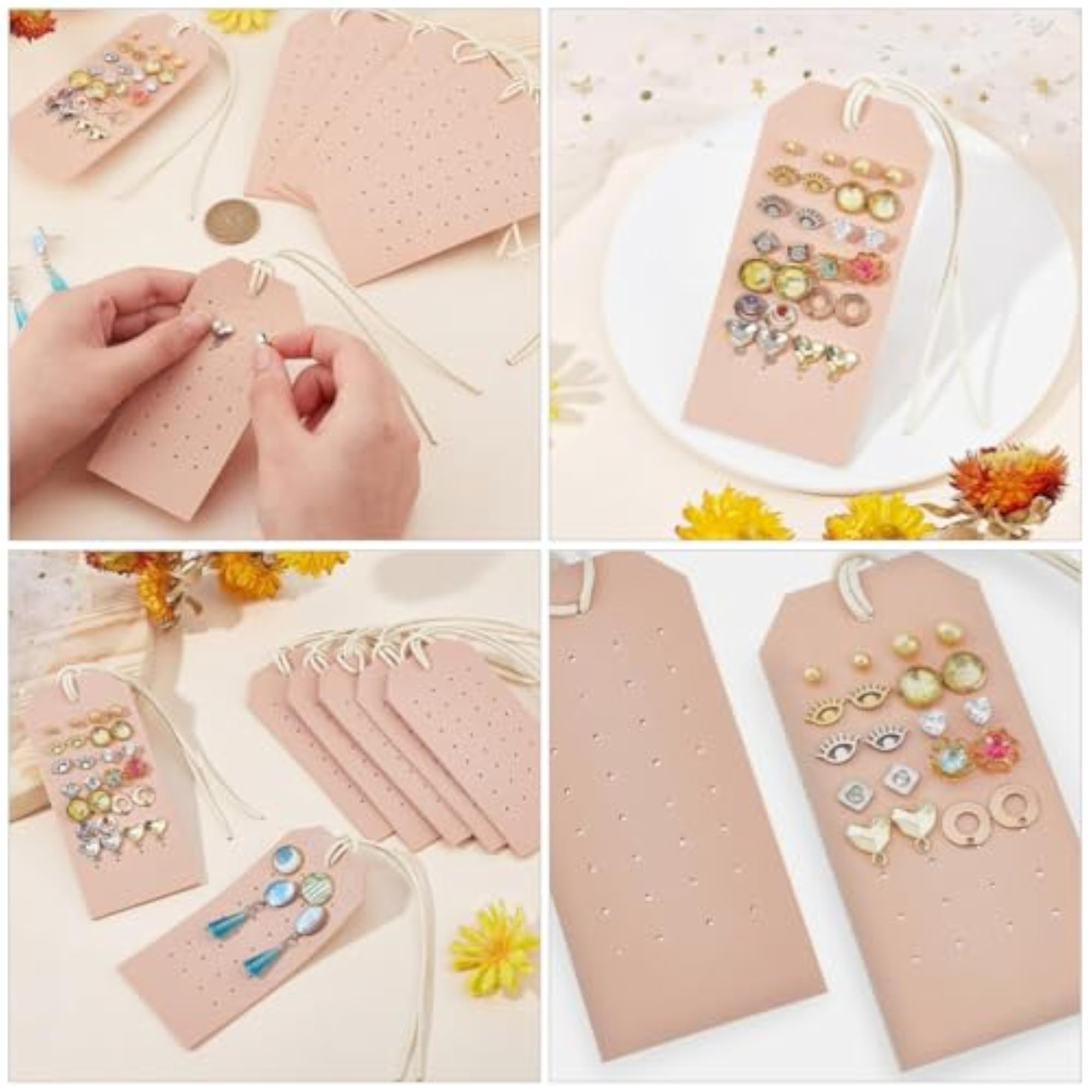 2pcs Portable Leather Earring Holders, Travel Organizer