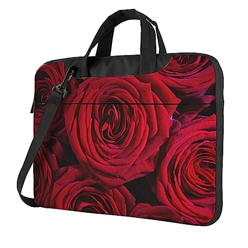 Sac à bandoulière pour ordinateur portable à imprimé roses pour femme