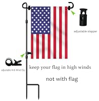 Garden Flag Stand-Holder-Pole with Flag Stopper and Clip Waterproof Powder-Coated Paint for House Flags,Decorative Yard Seasonal Flags — image 2