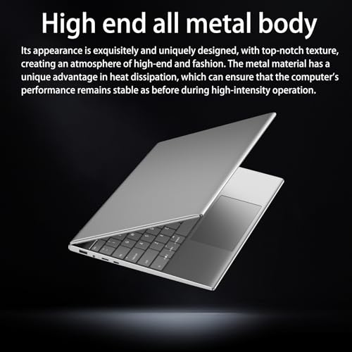 Image of 13.5-inch portable touchscreen laptop computer,16GB RAM,512GB SSD,3K (3000x2000) IPS,Celeron N95 processor up to 3.4 GHz,10000mAh battery,backlit keyboard,fingerprint unlocking,Win 11 Pro,slim laptops