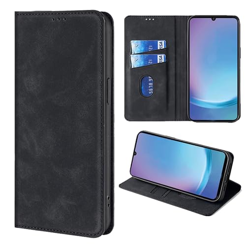 For Samsung Galaxy A25 5G �P�[�X �蒠�^ �J�o�[ Ubefuu �蒠�^�P�[�X �J�[�h���[ �X�^���h�@�\ RFID�u���b�N �ϏՌ� �S�ʕی� �y�� �}�O�l�b�g�� ����PU���U�[ Samsung Galaxy A25 5G �p �蒠�^