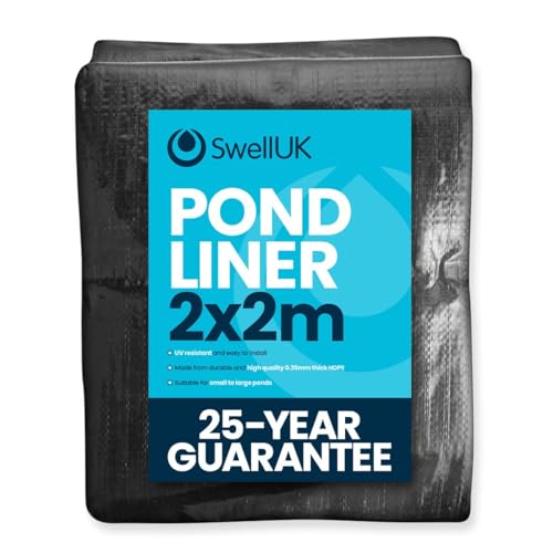 Swell UK Pond Liner | 25 Year Guarantee |HDPE | UV Resistant | Garden Fish Ponds (2m x 2m)