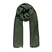 Scarfs for Women Fashion Lightweight Fall Winter Solid Colors Wrap Shawl (2 Fringed Edges, Olive Green)