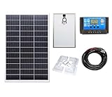 Lowenergie 150W Mono Solar Panel Battery Charging Kit with Charger Controller & Mounting Bracket Set. For Caravans, Motorhomes, Boats & Any Flat Surface