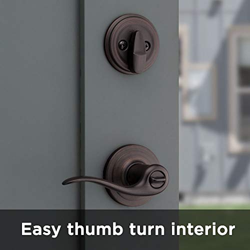 Kwikset 991 Tustin Entry Lever And Single Cylinder Deadbolt Combo Pack Featuring Smartkey In Venetian Bronze (99910-041) #TOP4