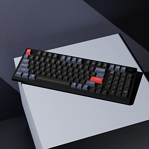 Image of Keychron V5 Wired Custom Mechanical Keyboard Knob Version, 96% Layout QMK /VIA Programmable with Hot-swappable Keychron K Pro Blue Switch Compatible with Mac Windows Linux Black (Non-Transparent)
