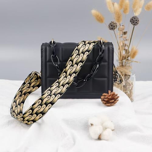 Image of Dsigo Purse Strap, 1.5 inch Wide Gold Alloy Buckle Floral Printing Crossbody Shoulder Strap for Bag Handbag Crossbody Bags