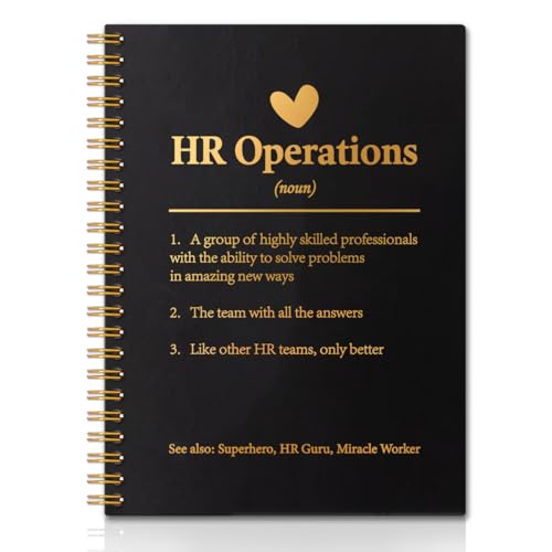 Carnet HR Operations couverture feuille d'or 160 pages de haute qualité pour les ressources humaines