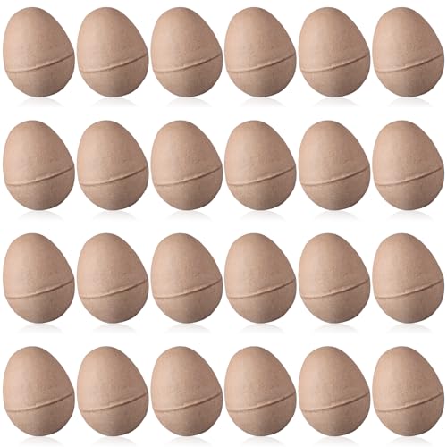 24 Pcs Paper Mache Eggs - DIY Blank Easter Craft Supplies Paper Mache Easter Eggs Paper Eggs Crafts Decorating Fillable Paint Your Own Eggs for Easter Party