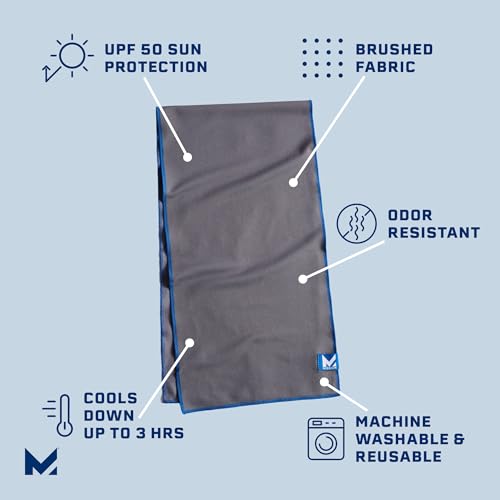 MISSION Max Plus Cooling Towel- Soft, Durable Microfiber – Cools Up to 3 Hours – UPF 50 Sun Protection – Machine Washable
